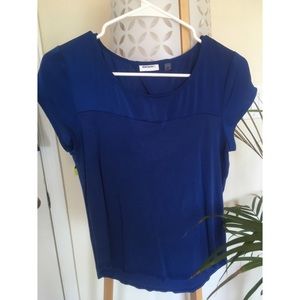 DKNYC blue top (comfy work at home chic)